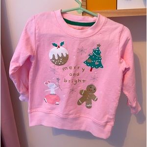 Toddler 2T Christmas Crew Neck - Pink